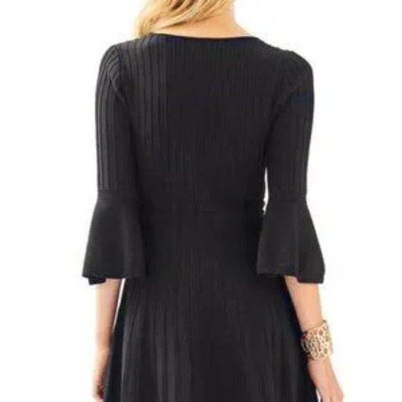 Lilly Pulitzer Brandi Dress Fit & Flare, Round Neck Black XS - Picture 4 of 7
